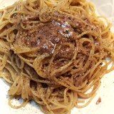 とろける♪赤ワイン粒マスタードソースのスパゲッティ